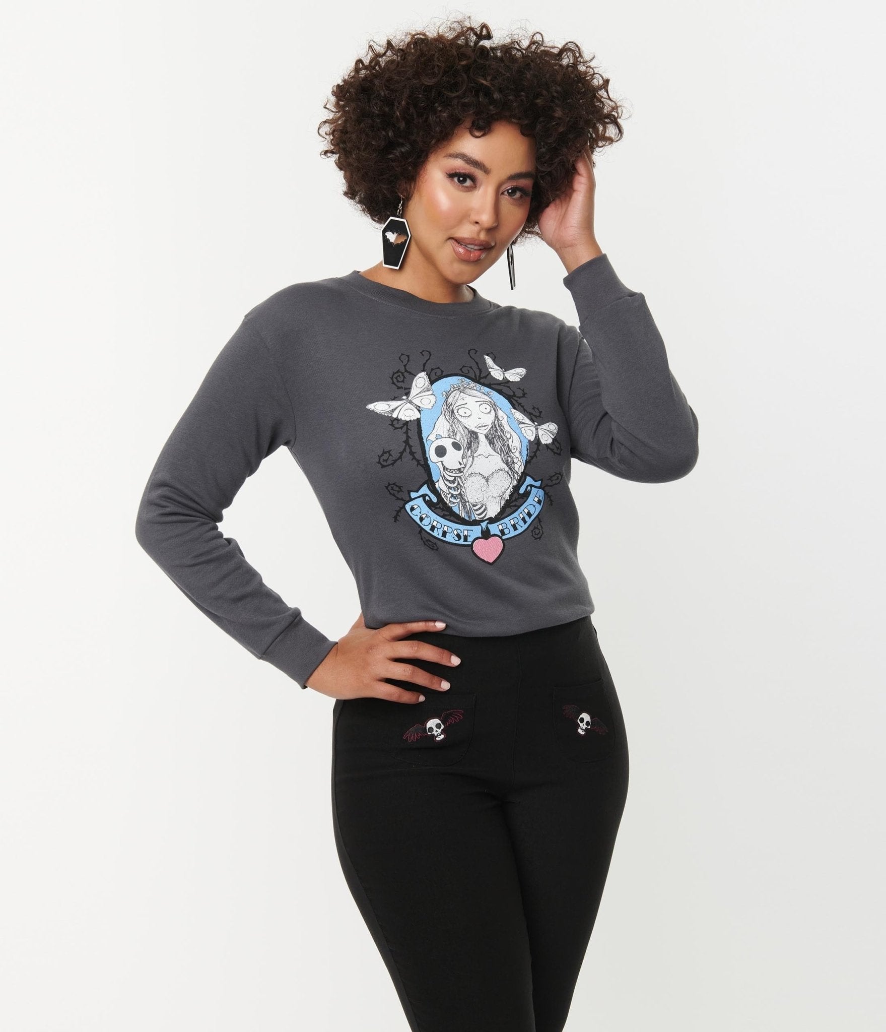 

Corpse Bride X Unique Vintage Emily & Scraps Portrait Graphic Sweatshirt