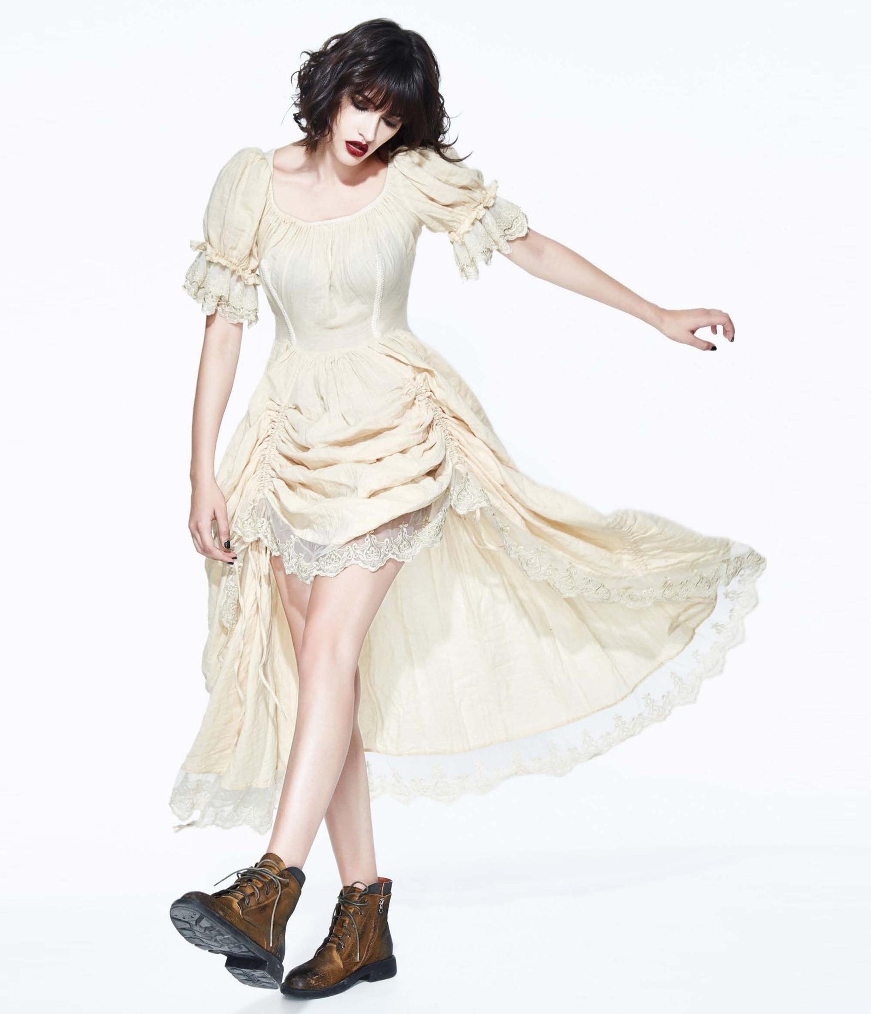 Image of Cream Lace Steampunk Dress