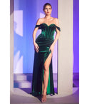 Slit Sheath Velvet Corset Waistline Sheath Dress/Bridesmaid Dress/Prom Dress