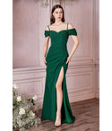 V-neck Off the Shoulder Spaghetti Strap Pleated Bridesmaid Dress