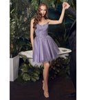 A-line Short Beaded Open-Back Tulle Homecoming Dress by Cinderella Divine Moto