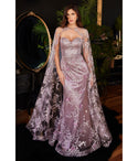 Strapless Sweetheart Floral Print Fitted Sheer Applique Bridesmaid Dress/Prom Dress