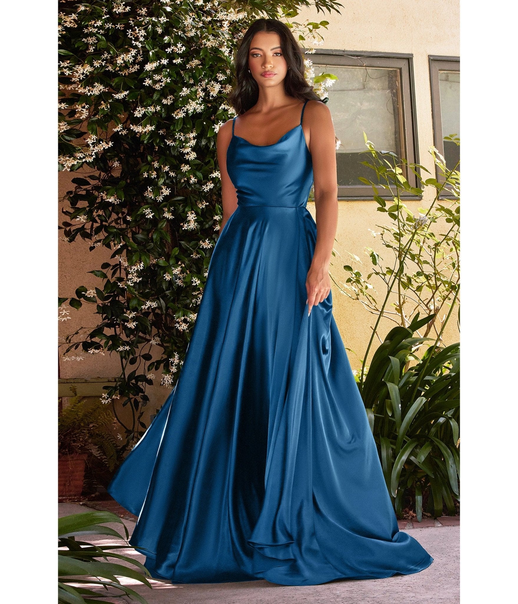 

Cinderella Divine French Navy Liquid Satin Bridesmaid Gown