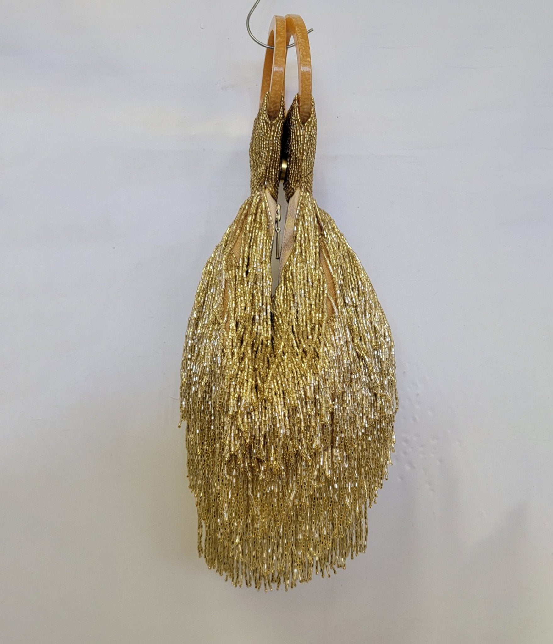 

1920S Gold Beaded Fringe Wristlet