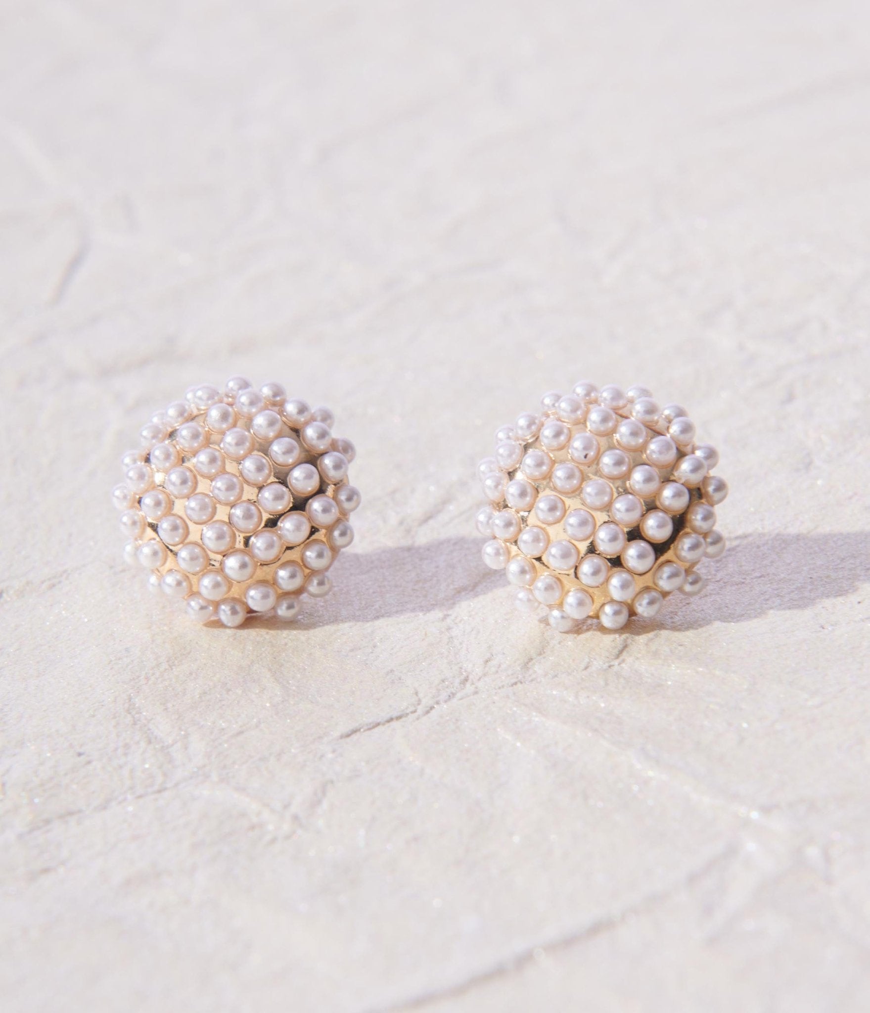 

Gold & Mini Faux Pearl Stud Earrings