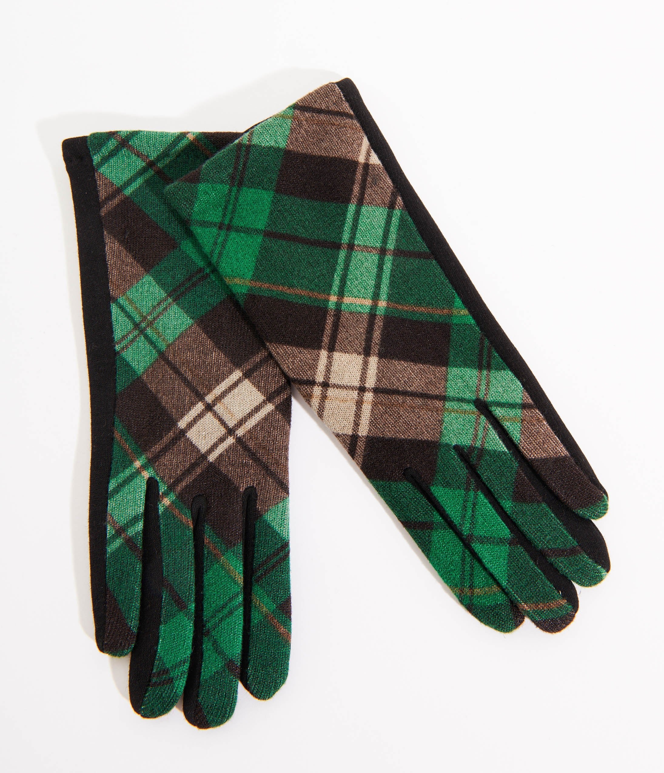 

Green & Black Plaid Gloves