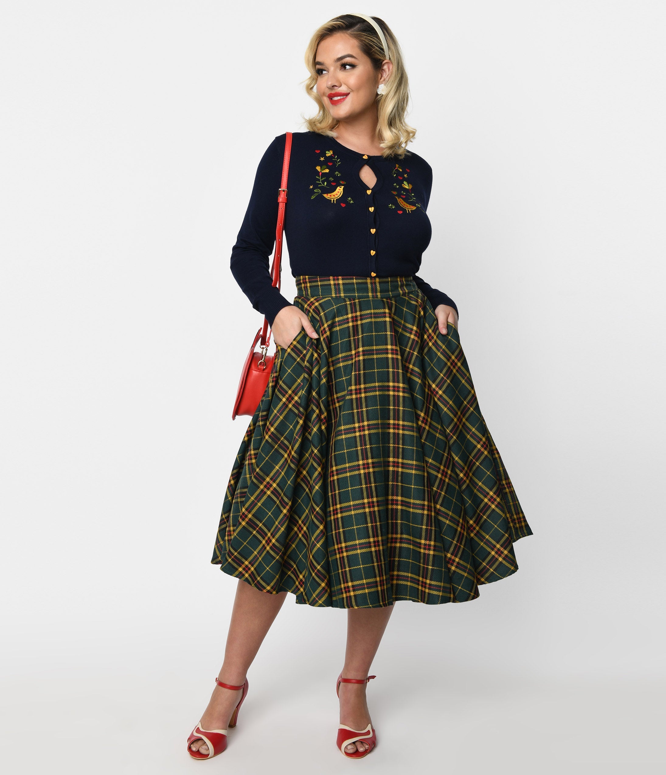 

Highland Green Plaid Swing Skirt