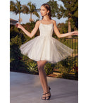 A-line Tulle Short Beaded Open-Back Homecoming Dress by Cinderella Divine Moto