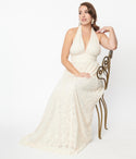 Halter Floral Print Sleeveless Lace Self Tie Mesh Embroidered Wedding Dress/Maxi Dress