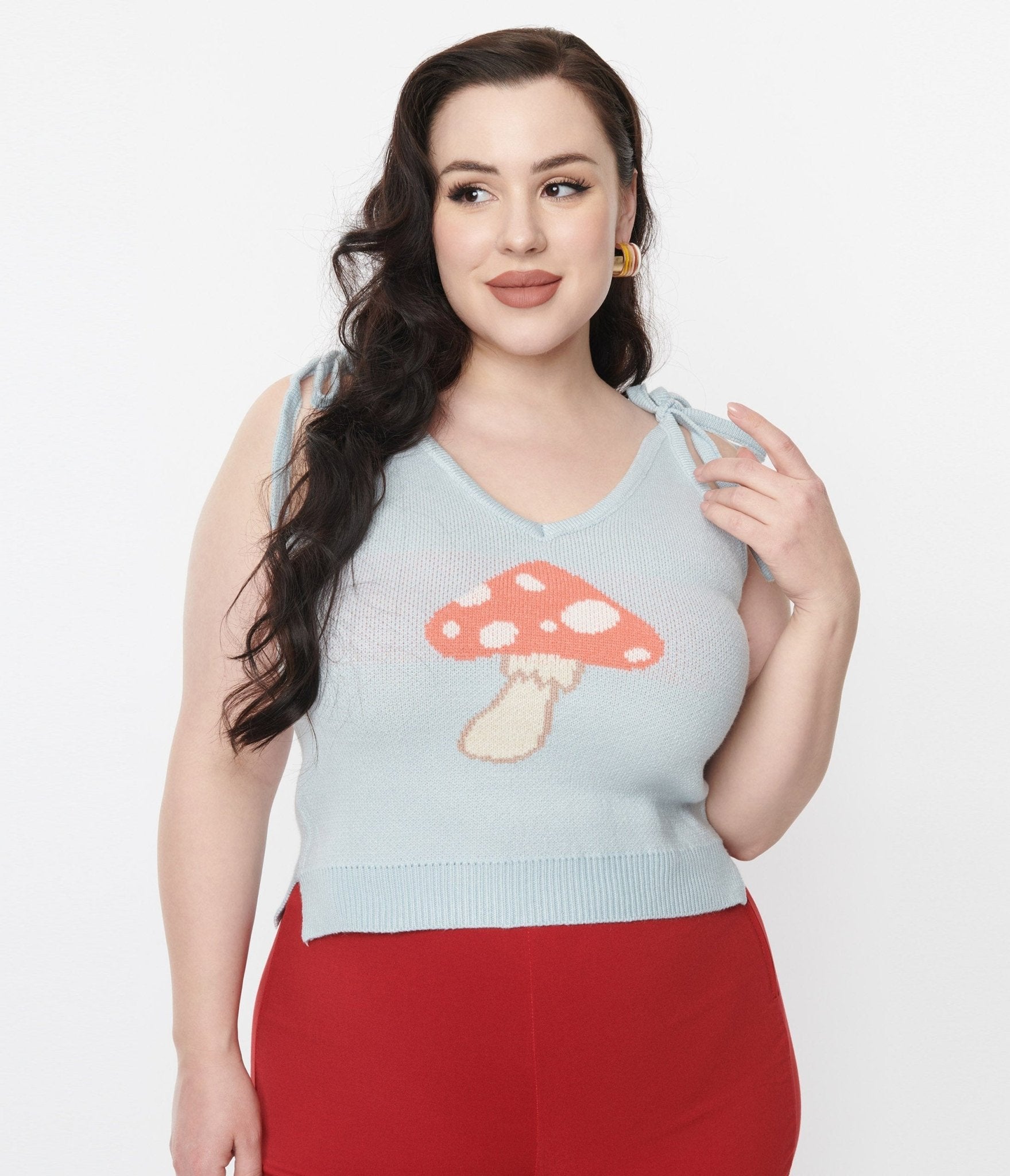 

Light Blue Mushroom Knit Tank