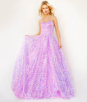 A-line Strapless Floor Length Flutter Sleeves Goddess Sequined Sweetheart Dress