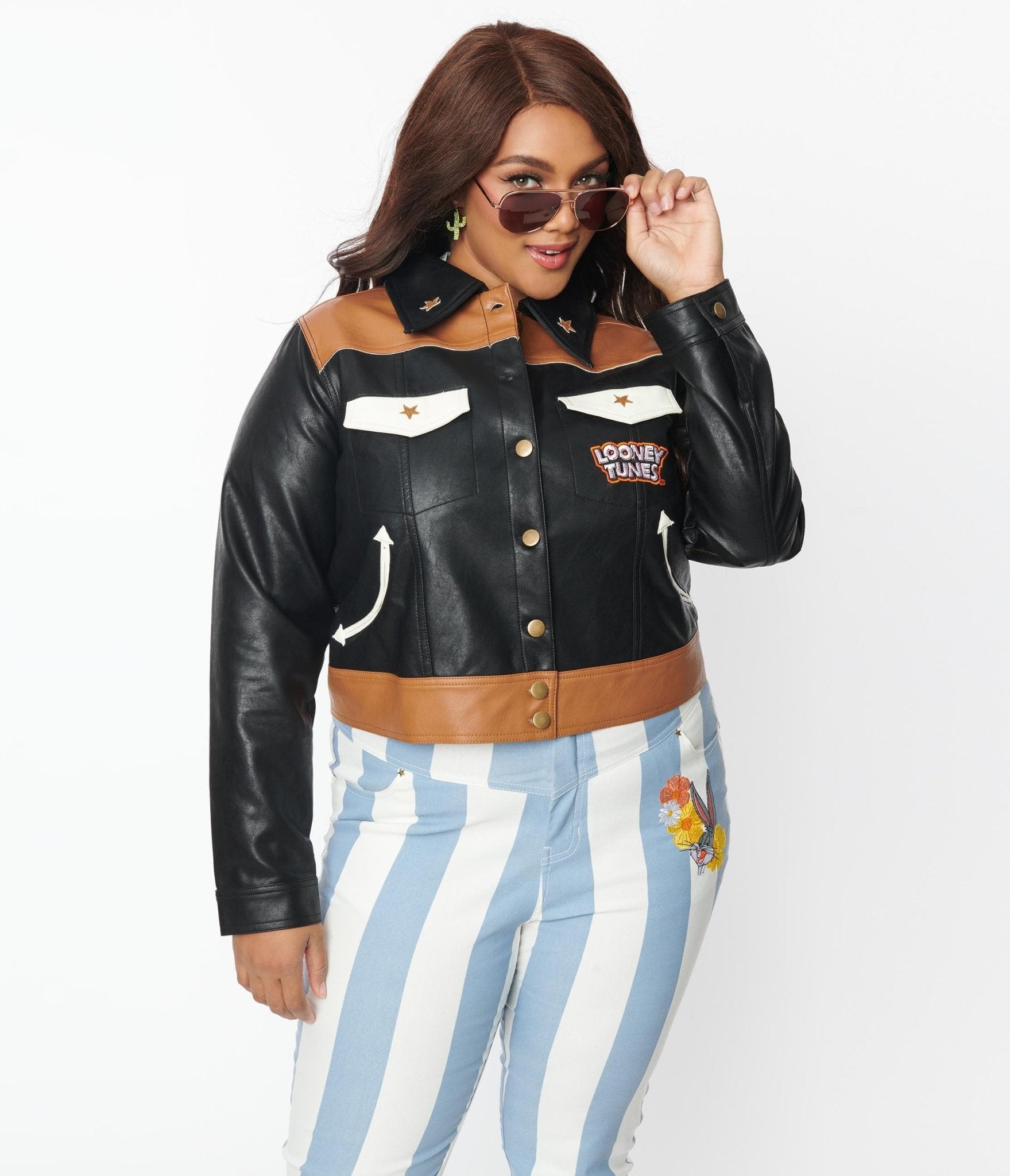 

Looney Tunes X Unique Vintage Plus Size Yosemite Sam Trucker Jacket