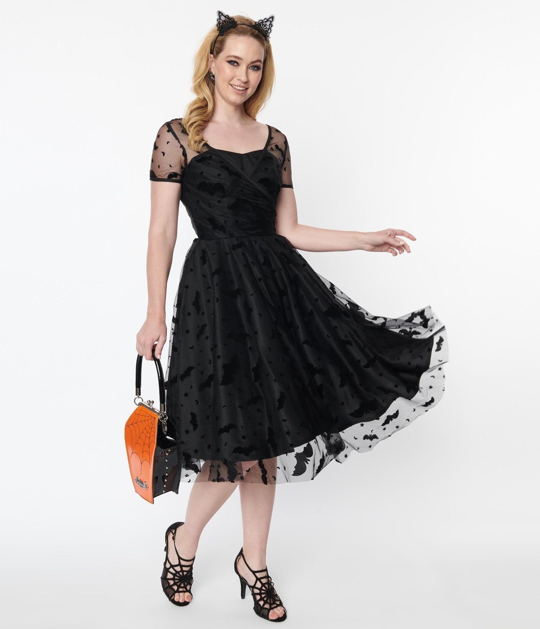 

Magnolia Place Black Bats Dorothy Swing Dress