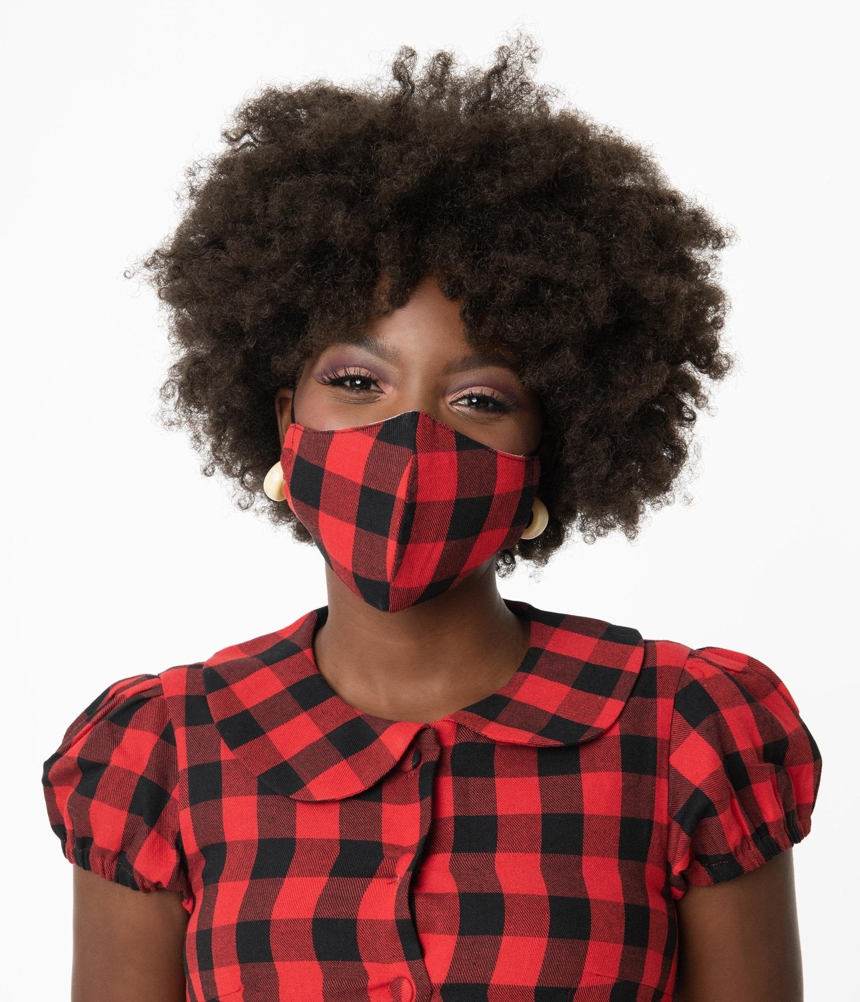 

Magnolia Place Black & Red Buffalo Plaid Print Face Mask