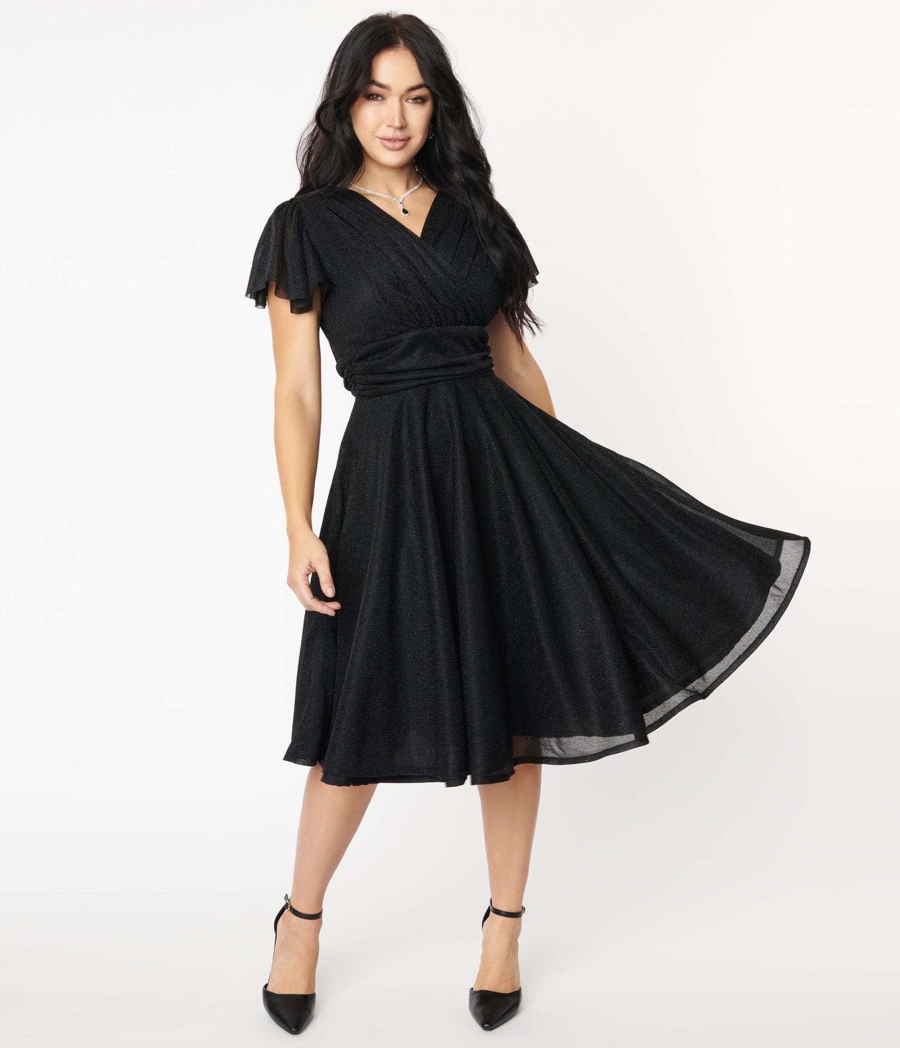 

Magnolia Place Black Sparkle Midori Swing Dress