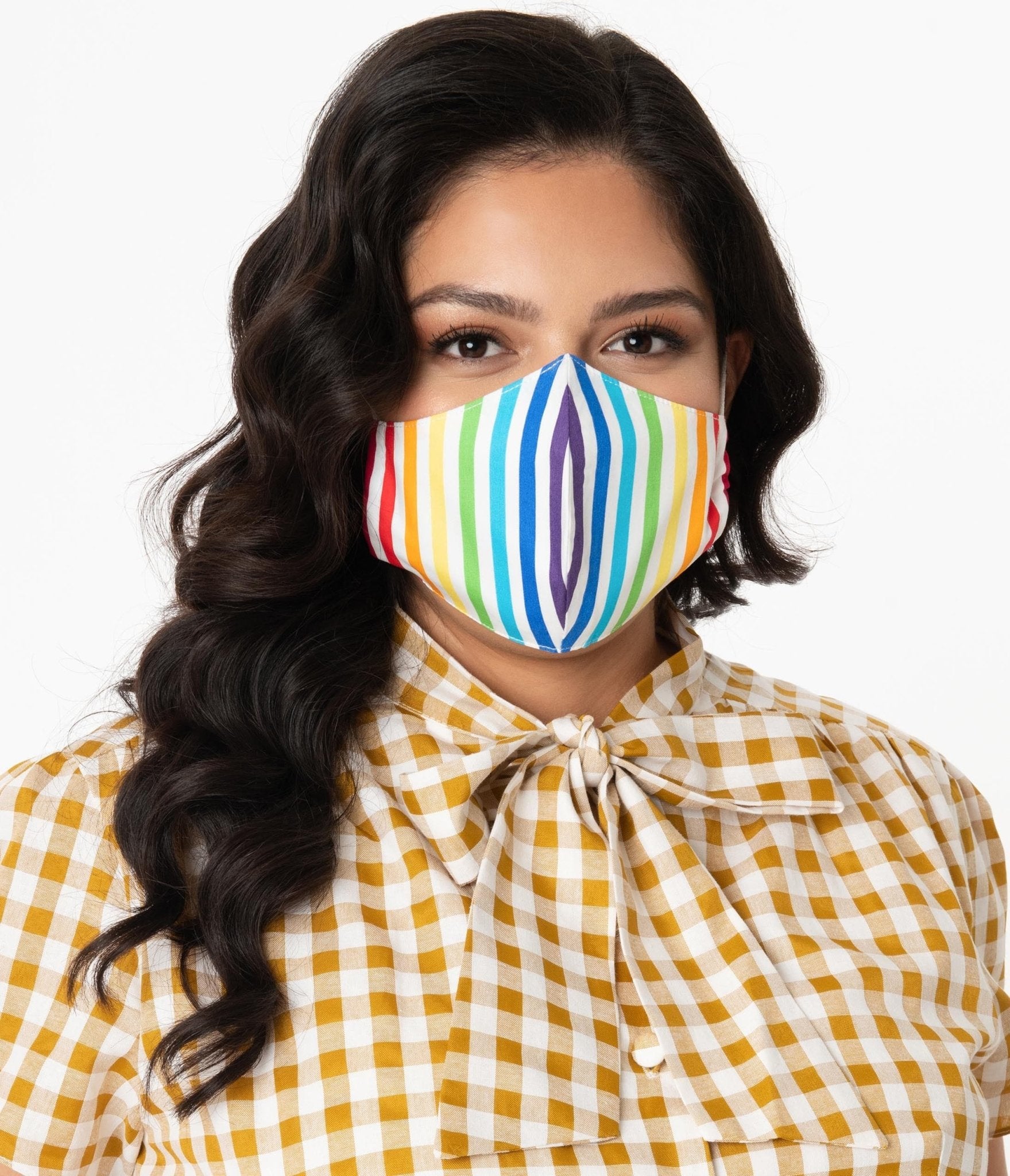 

Magnolia Place Rainbow Stripe Print Face Mask