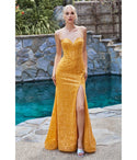 Sophisticated Mermaid Corset Waistline Floor Length Sweetheart Fitted Sequined Slit Open-Back Spaghetti Strap Prom Dress