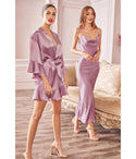 Sexy Satin Slit Asymmetric Fitted Draped Cowl Neck Homecoming Dress/Bridesmaid Dress by Cinderella Divine Moto