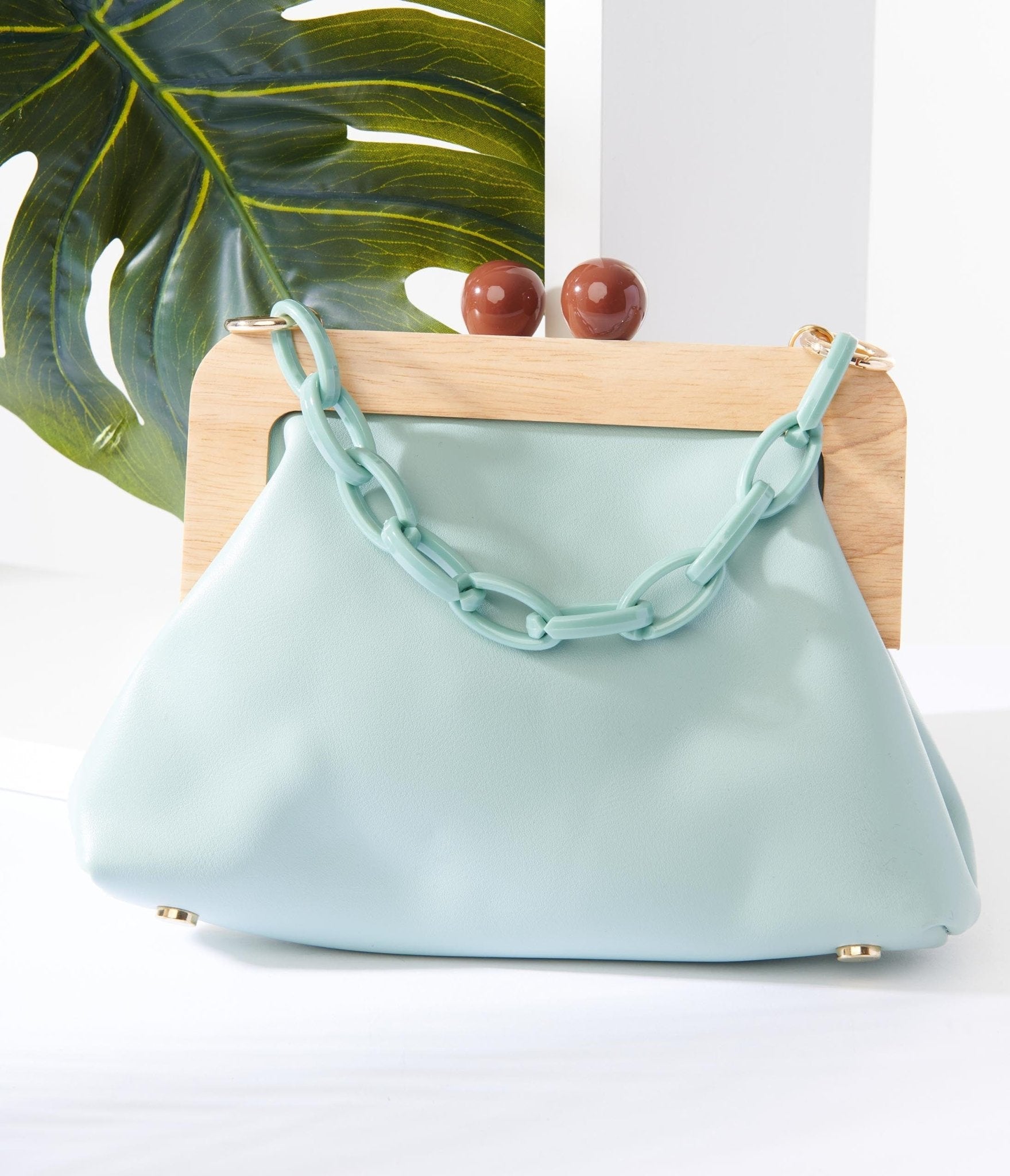 

Mint Leatherette Handbag