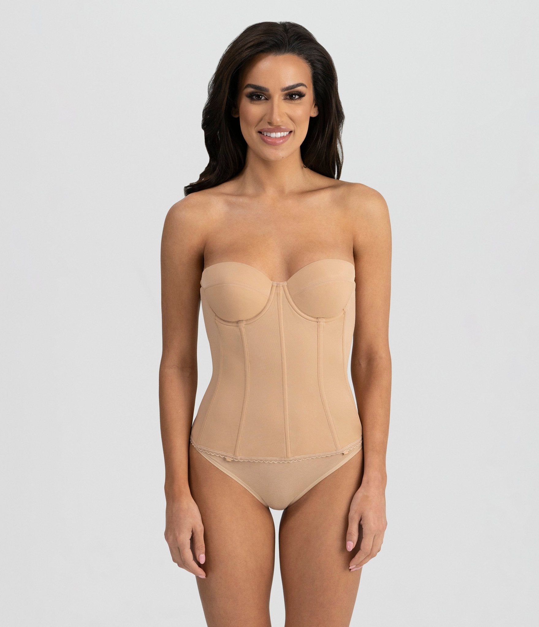 

Mocha Low Back Strapless Longline Brianna Bra