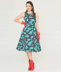 Swing-Skirt General Print Cotton Dress
