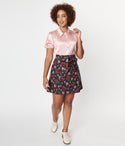 & French Cherry Print Mini Skirt