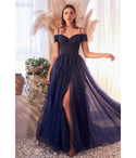 Short Slit Applique Open-Back Sweetheart Off the Shoulder Spaghetti Strap Floral Print Dress by Cinderella Divine Moto