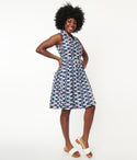 Sleeveless Collared Pleated General Print Dress by La Soul