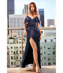 V-neck Sheath Tie Waist Waistline Fall Floor Length Slit Draped Gathered Fitted Spaghetti Strap Satin Cowl Neck Sheath Dress/Bridesmaid Dress