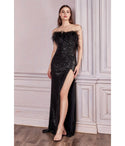 Strapless Open-Back Slit Sequined Fitted Sheath Sheath Dress/Prom Dress