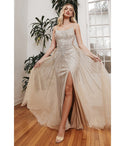 Straight Neck Tulle Fitted Beaded Bridesmaid Dress/Prom Dress