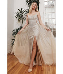 Beaded Fitted Tulle Straight Neck Bridesmaid Dress/Prom Dress