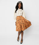 Witchy Medallion Print Swing Skirt