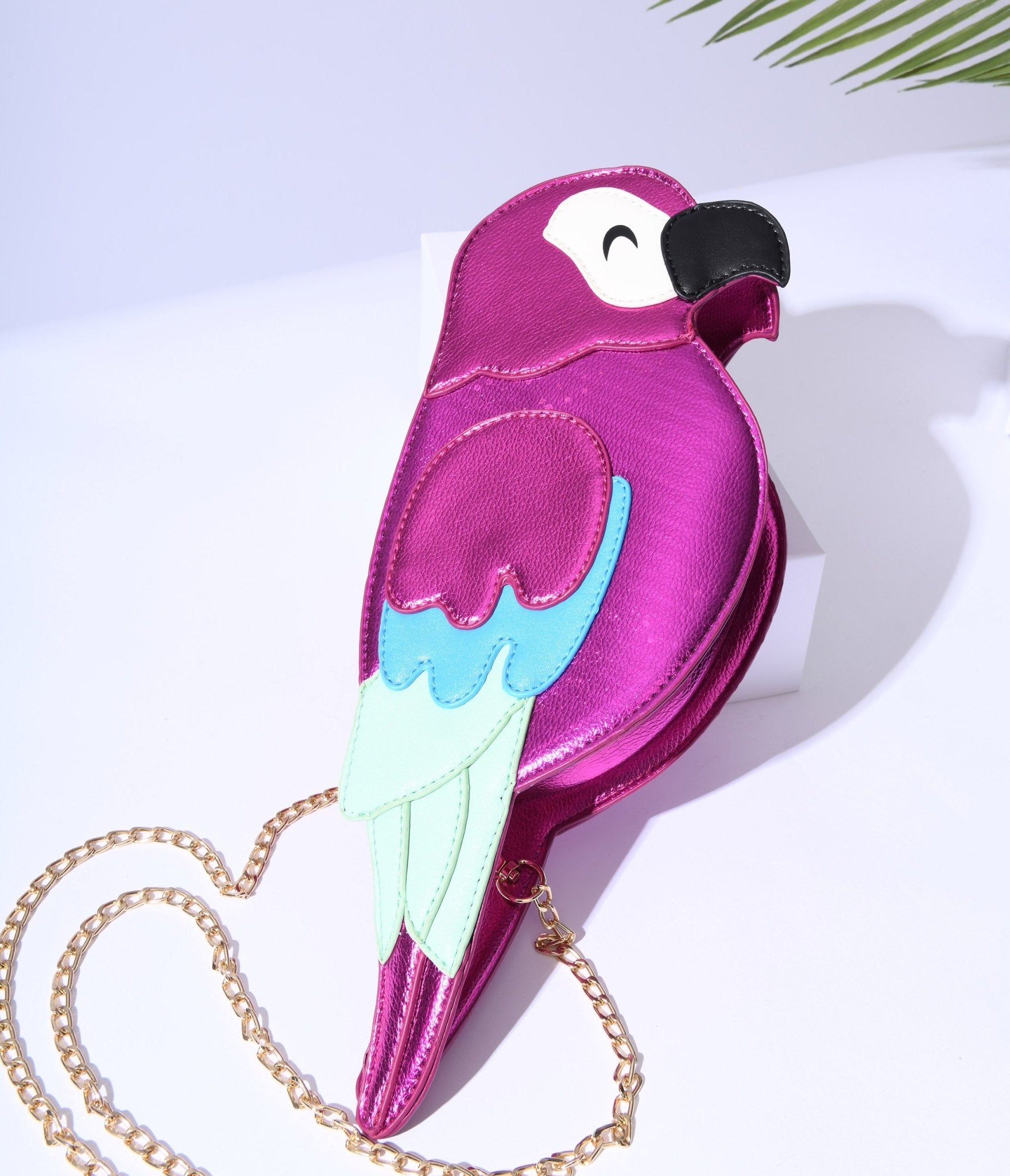 

Pink Parrot Leatherette Crossbody Bag