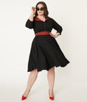 V-neck Pocketed Fitted Swing-Skirt Crepe Leopard Print Dress by Sheen Clothing Ltd