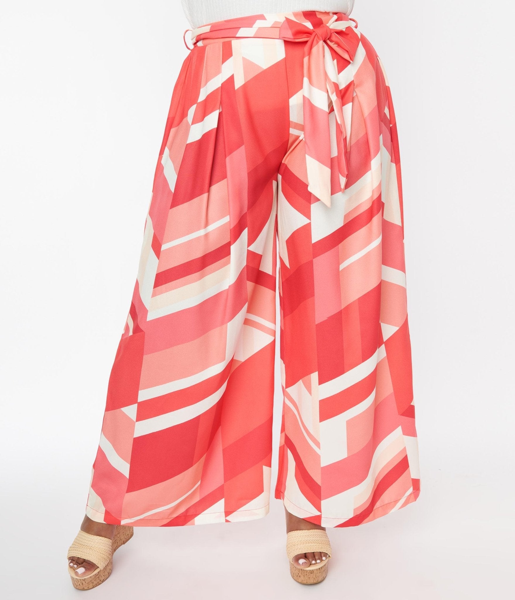 Unique Vintage Plus Size Hot Pink High Waist Rachelle Capri Pants