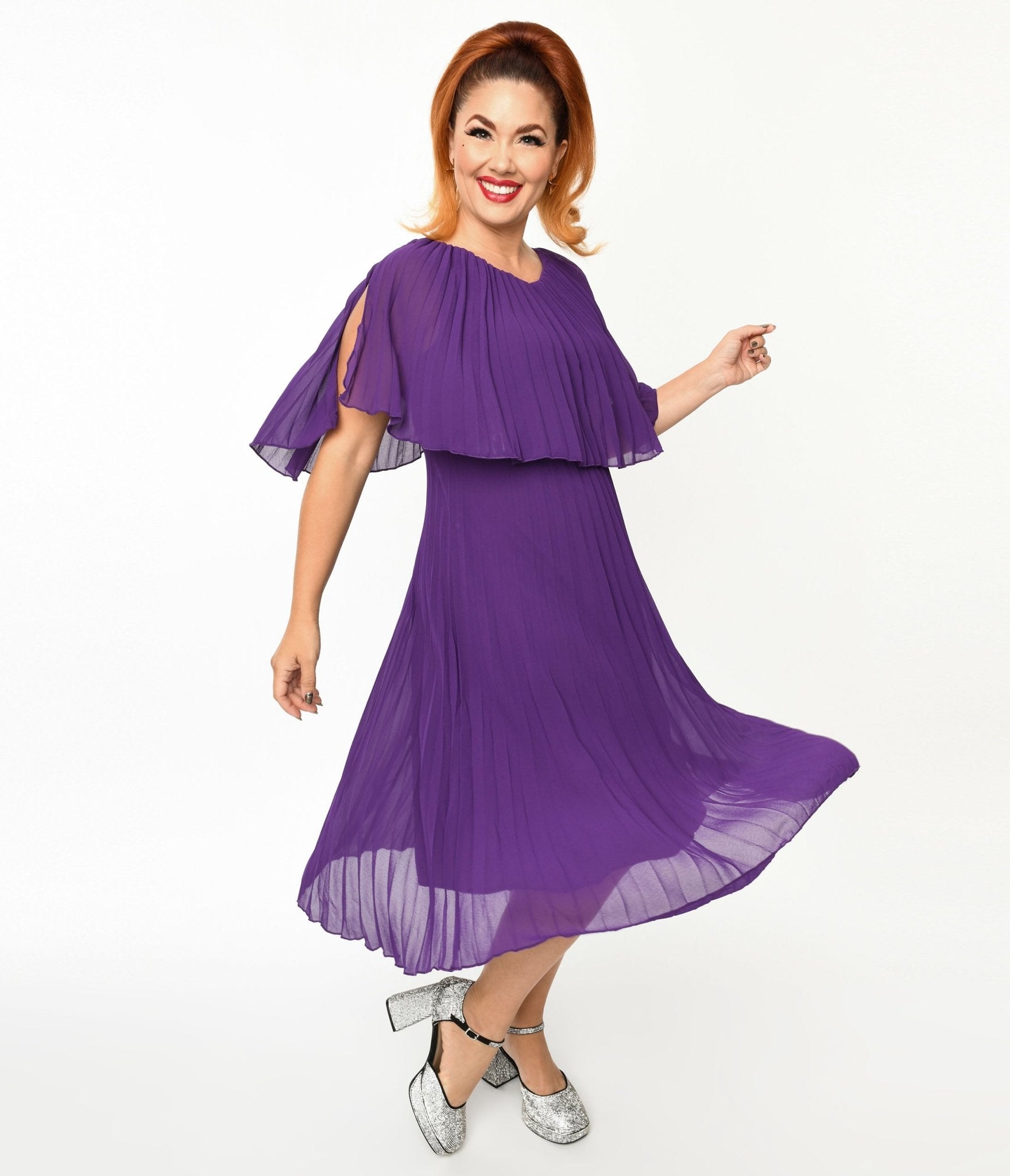 Eggplant belted shirtdress, FRNCH, Shop Midi Dresses