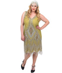 Plus Size Beaded Sequined Sheer Embroidered Cocktail Chiffon Party Dress