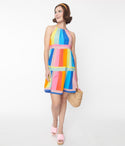 Spring Striped Print Shift Dress