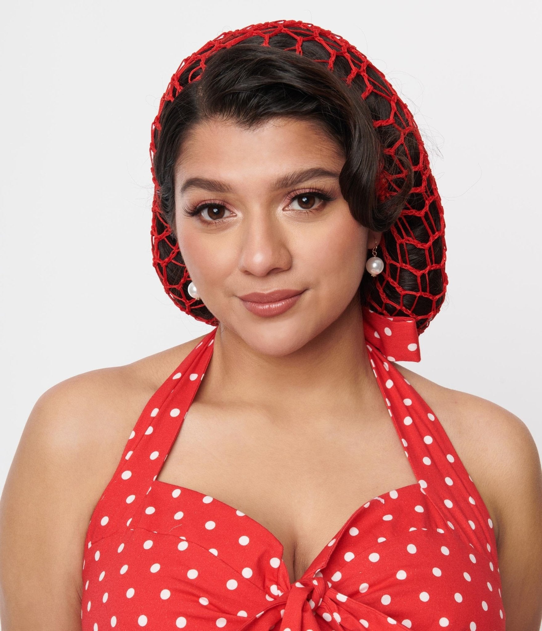 

Red Crochet Hair Snood