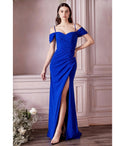 V-neck Pleated Off the Shoulder Spaghetti Strap Bridesmaid Dress