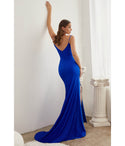 Empire Waistline Slit Ruched Draped Sweetheart Spaghetti Strap Satin Prom Dress with a Brush/Sweep Train