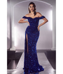 Sweetheart Off the Shoulder Velvet Sequined Glittering Bridesmaid Dress/Prom Dress