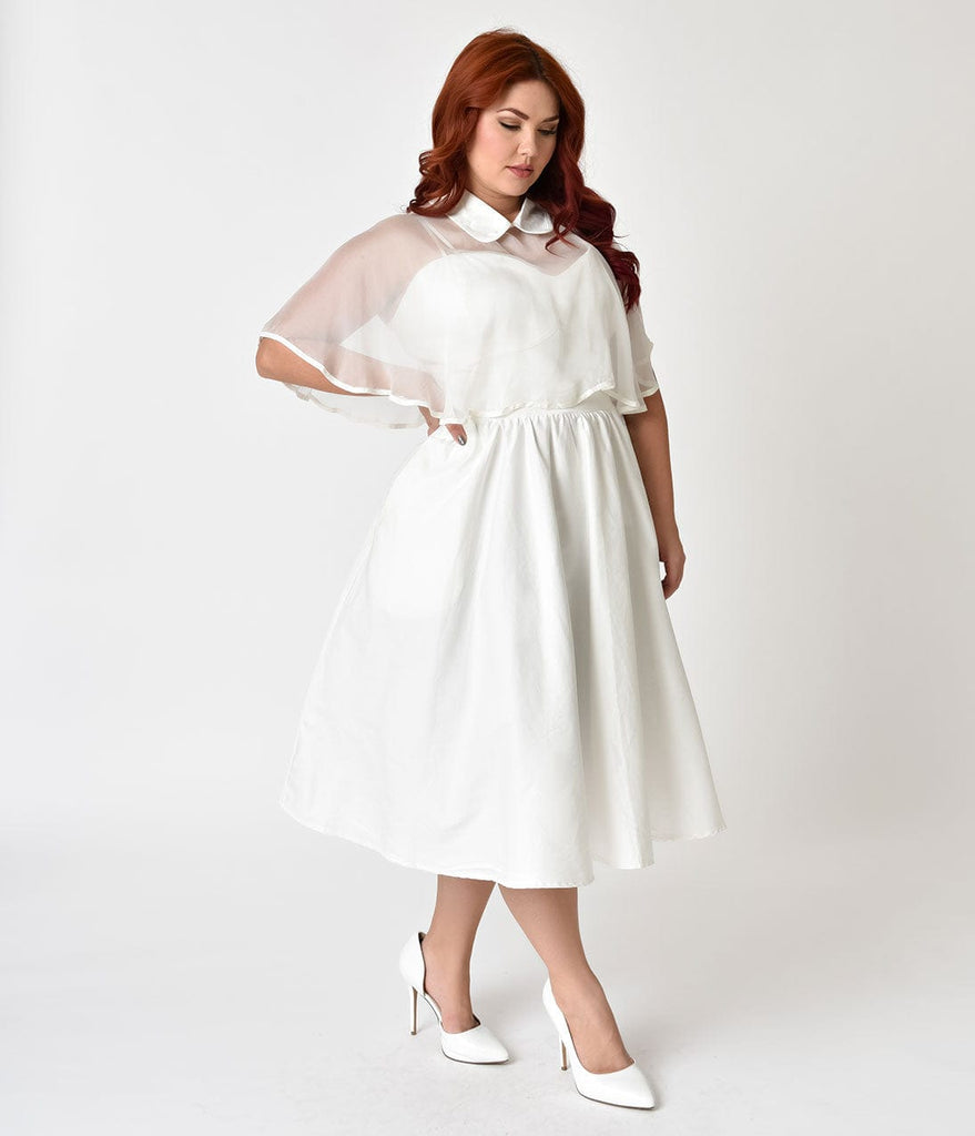 plus size white vintage dress
