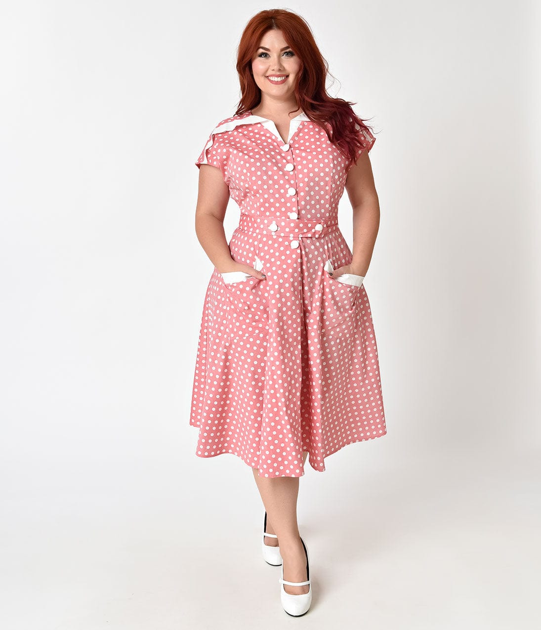 Plus Size Polka Dot Dresses - Vintage 40s, 50s, 60s, 70s Dresses