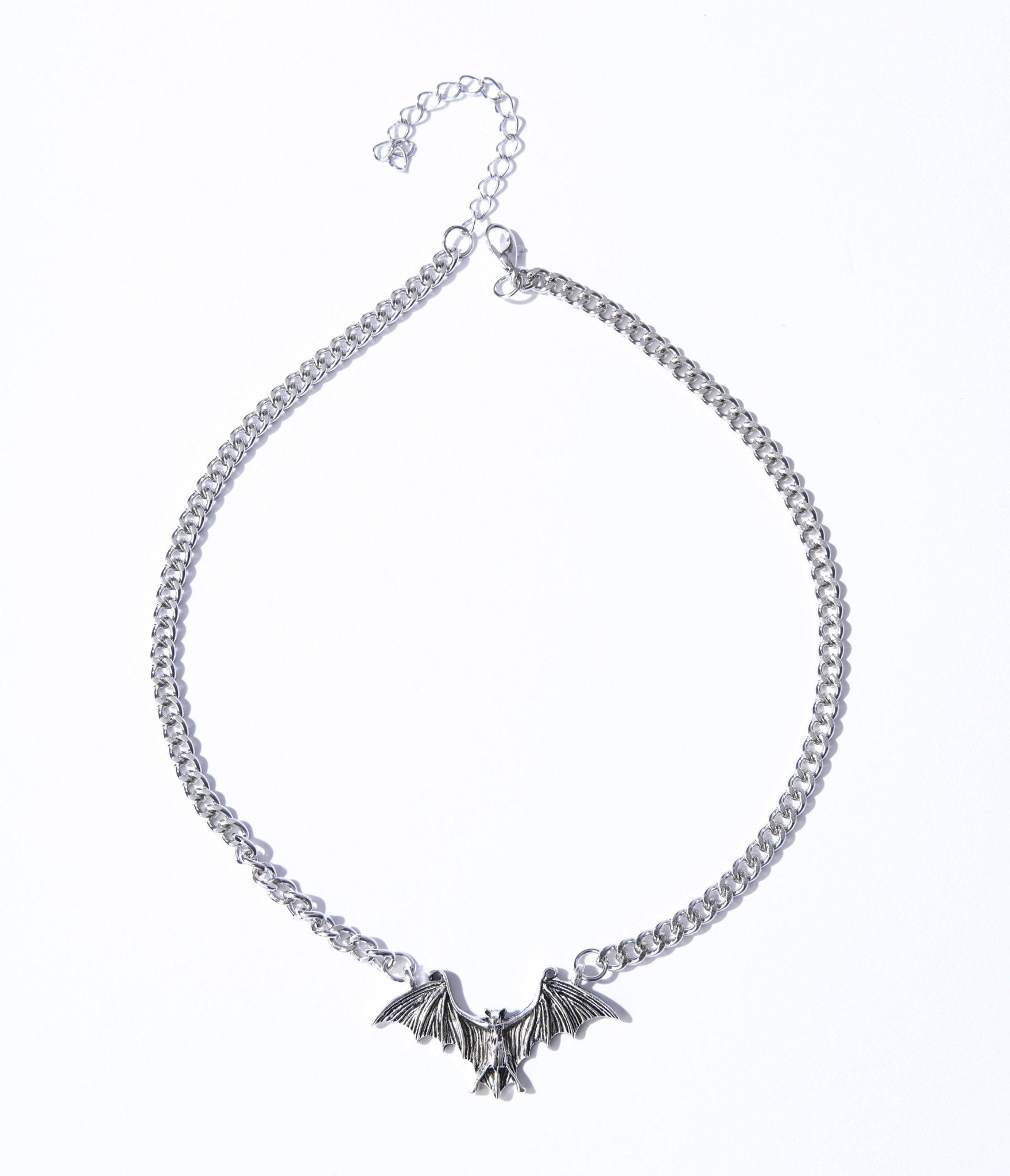 

Silver Gothic Bat Necklace