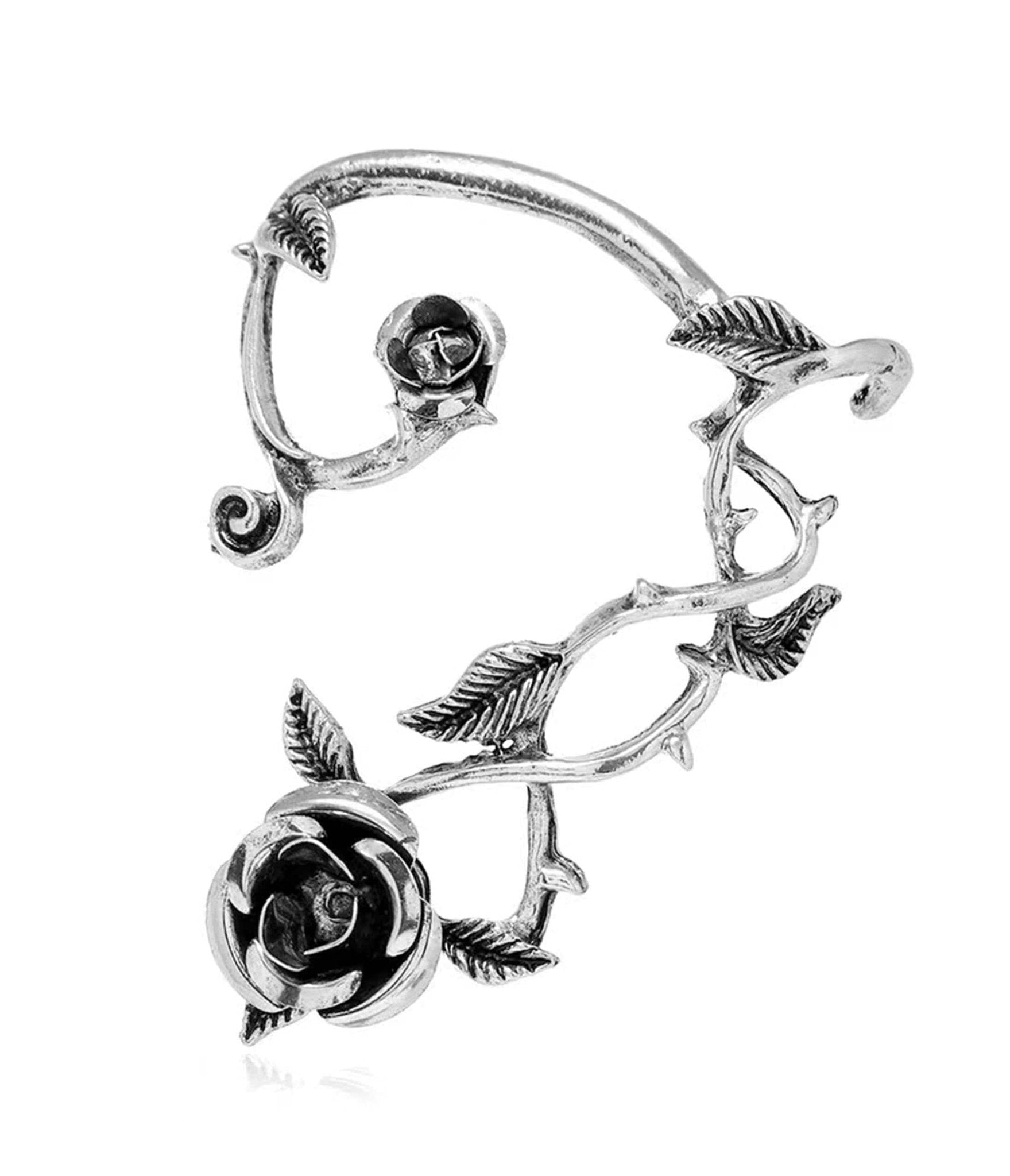 Image of Silver Rose Thorn Ear Cuff