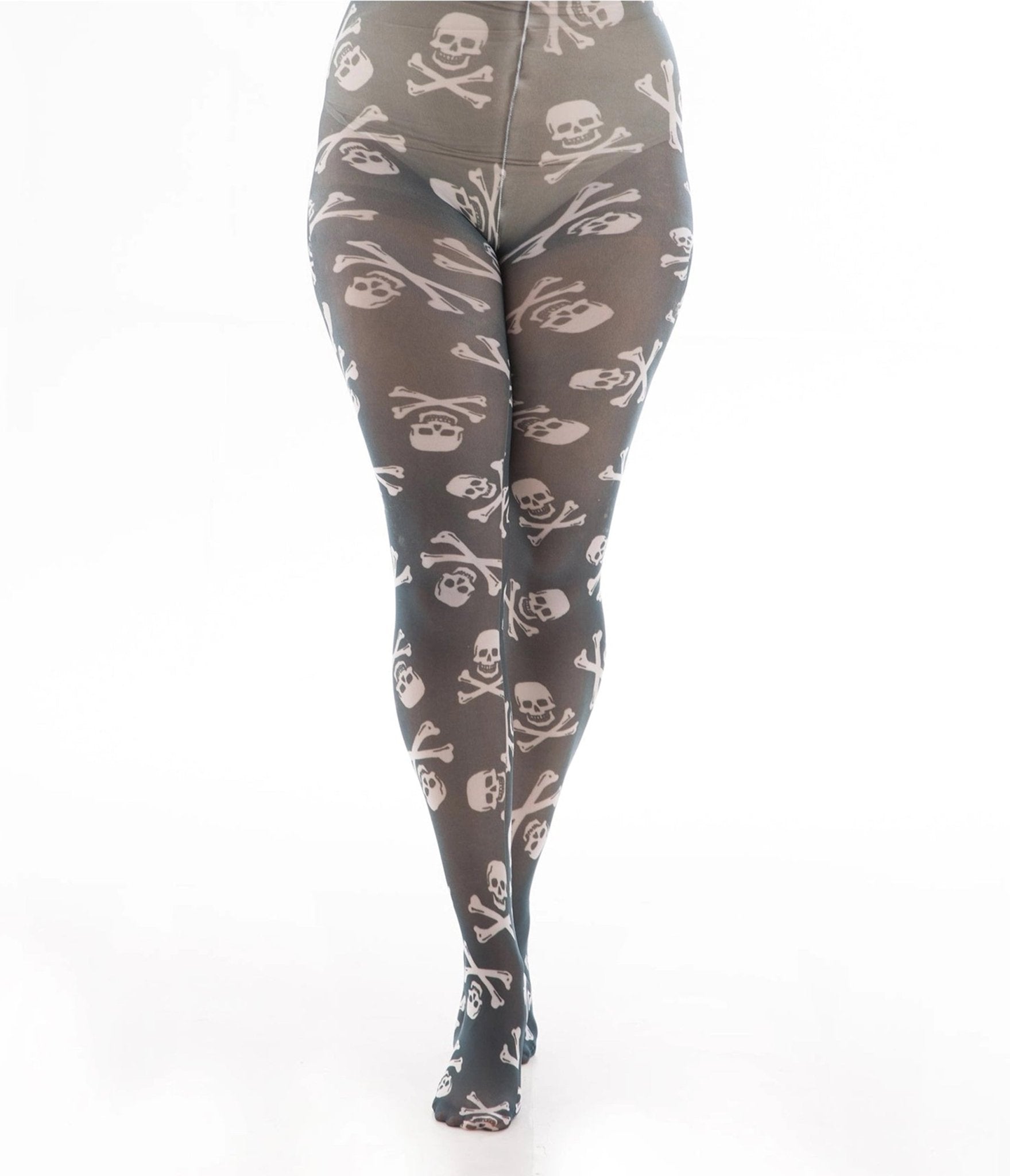 Retro & Vintage Sheer Black Skull Tights