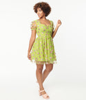 General Print Glittering Back Zipper Tulle Sweetheart Short Sleeves Sleeves Dress