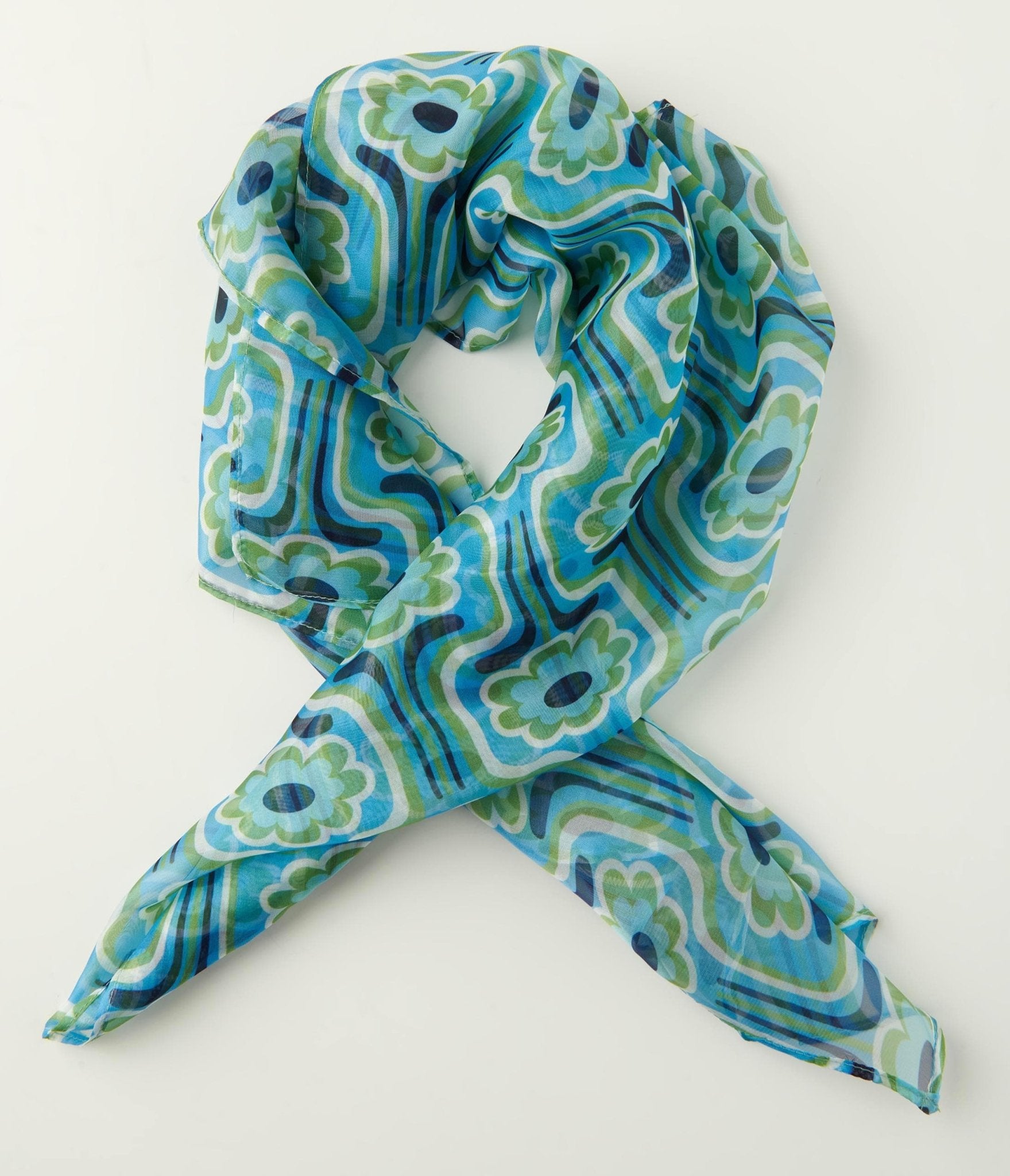 

Smak Parlour Blue Daisy Daze Long Hair Scarf